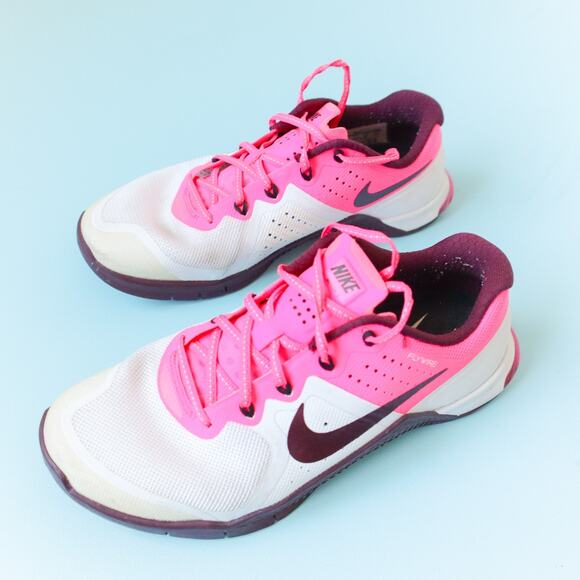 Nike Metcon 2 Flywire Cross Training Athletic Sneakers Womens 7 Hot Pink - Picture 2 of 8